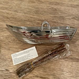 NWT Godinger Serving Boat and Tongs